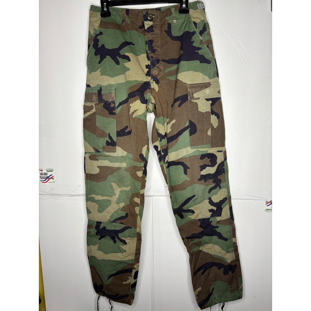US Military Woodland Camo BDU Cargo Pants Ripstop Small Long Mens Tactical Army
